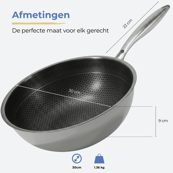 Morelia® Hybrid Wokpan Met deksel - Ø 30 cm - moreliacookware