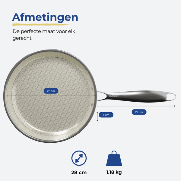 Morelia® Hybrid Koekenpan Met Deksel Ø 28 cm - moreliacookware