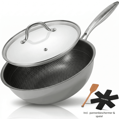 Morelia® Hybrid Wokpan Met deksel - Ø 30 cm - moreliacookware