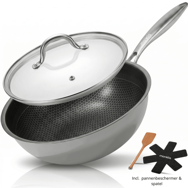Morelia® Hybrid Wokpan Met deksel - Ø 30 cm - moreliacookware