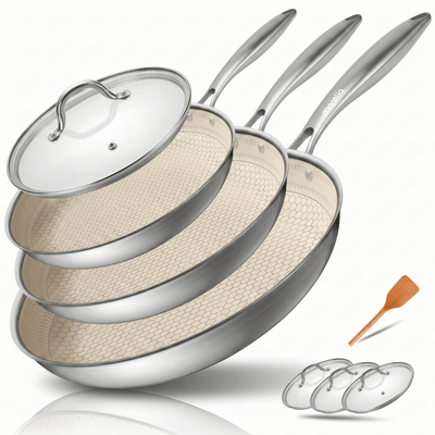 Morelia® Hybrid Koekenpan - 3 Delige Set Met Deksels - moreliacookware
